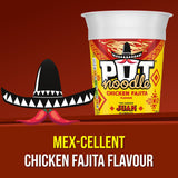 Pot Noodle Chicken Fajita noodle pot 90g, imported from the UK