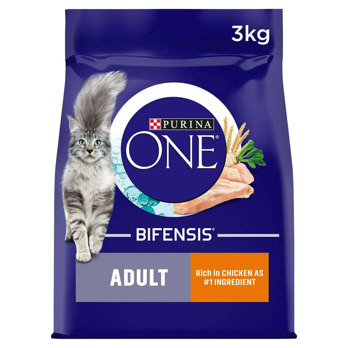 Purina One Adult Dry Cat Food Chicken & Wholegrains 3kg