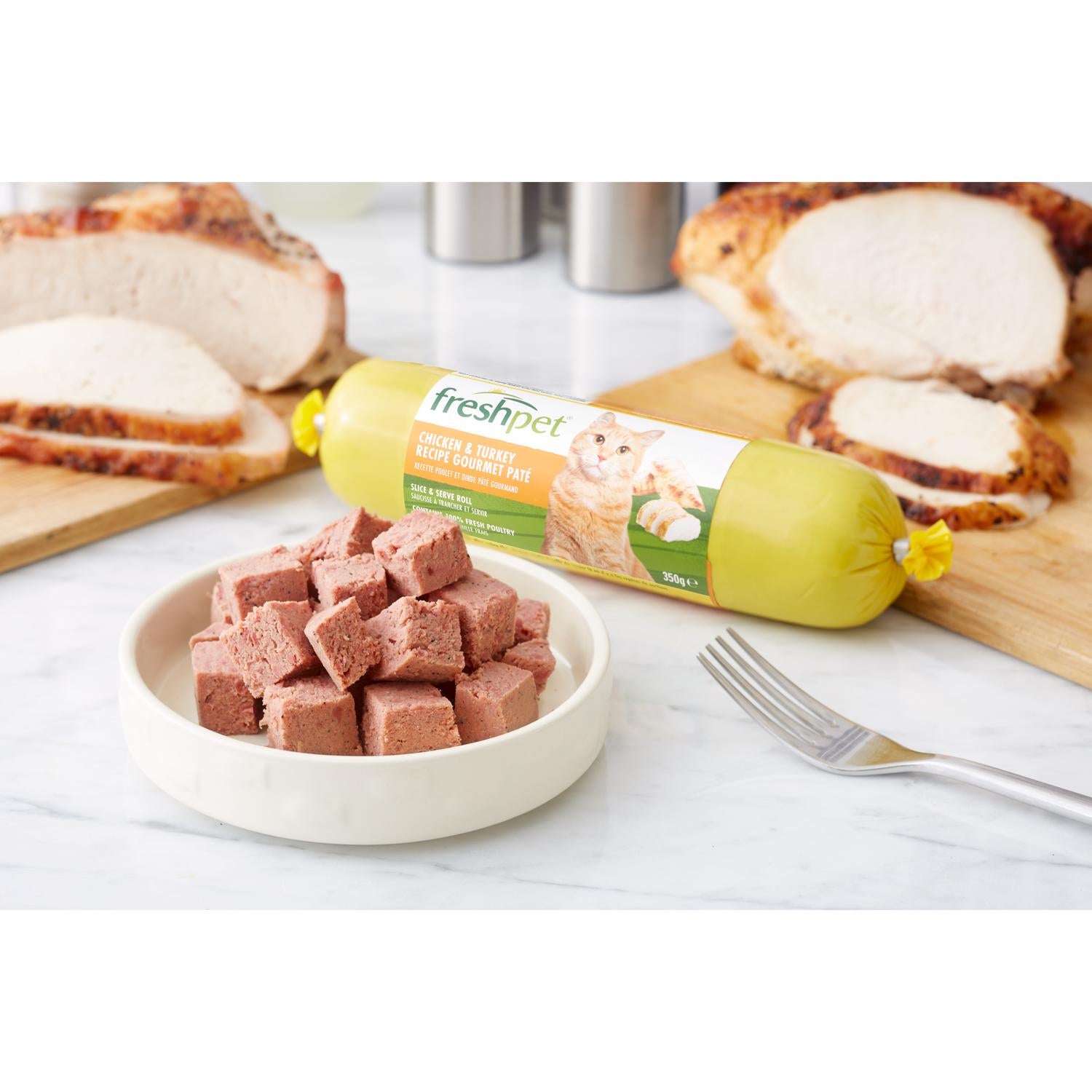 Freshpet Chicken & Turkey Wet Cat Food 350g - British product