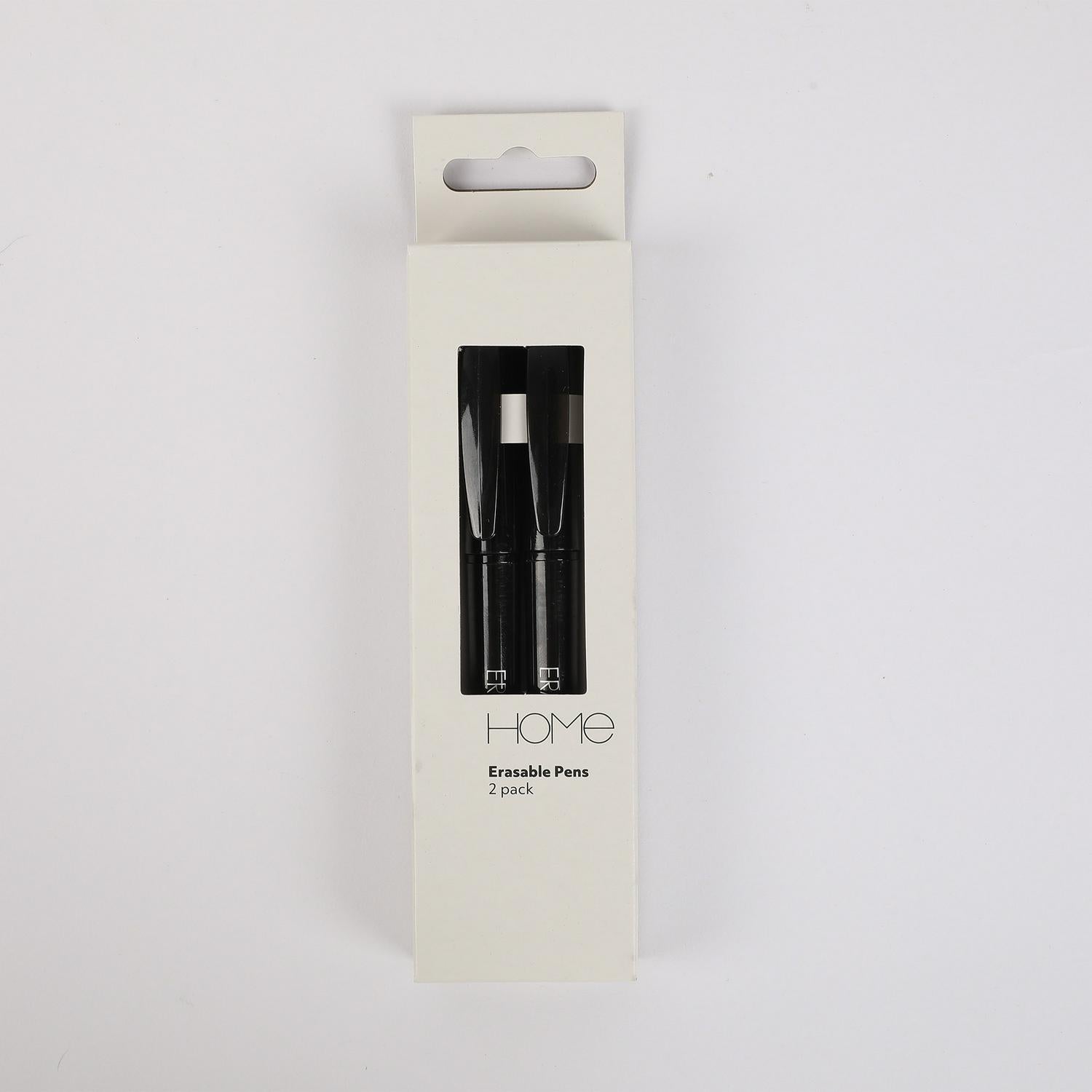 Sainsbury's erasable gel pens black ink pack of 2 (British brand)
