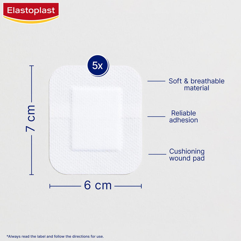 Elastoplast Sensitive XL Dressings 6x7cm pack of 5 - British product