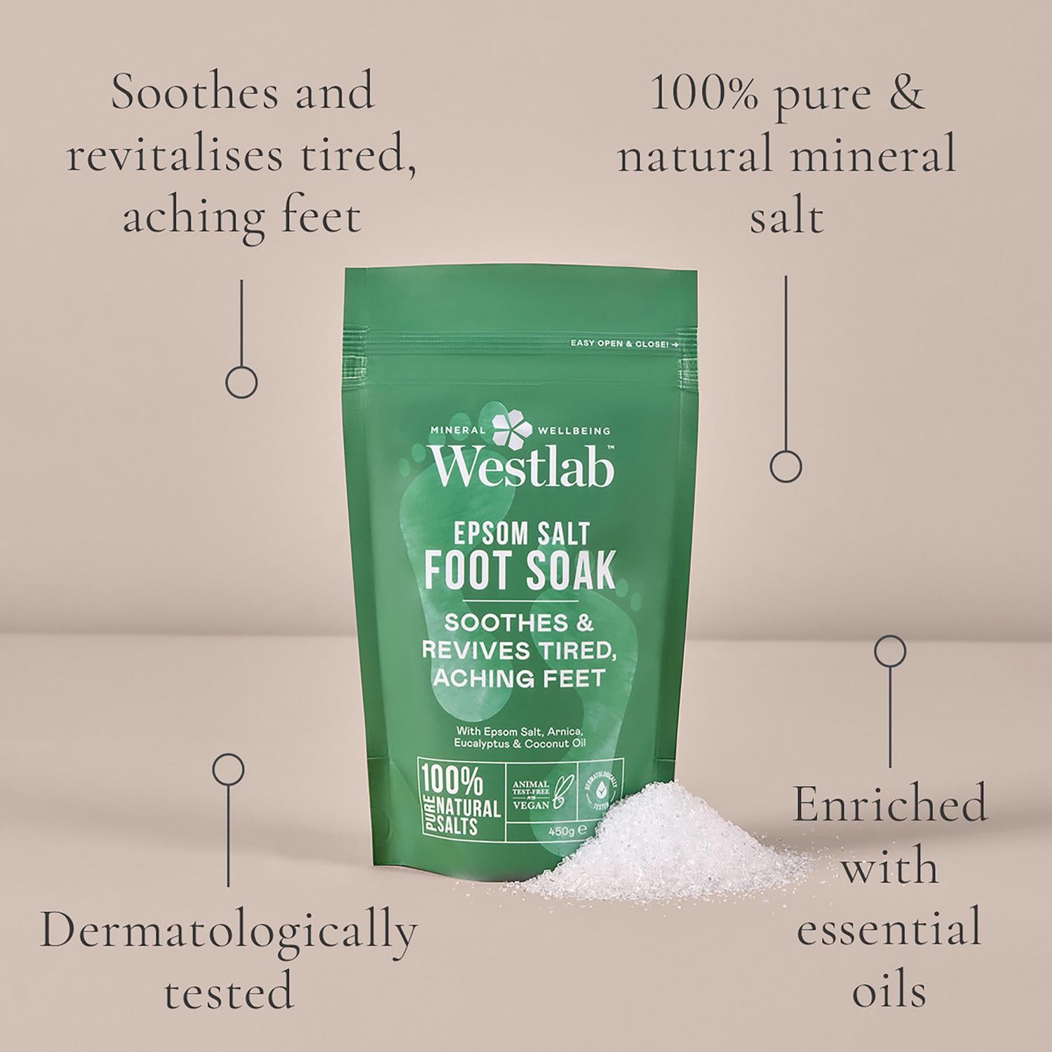 Epsom Salt Foot Soak with Arnica and Eucalyptus 450g