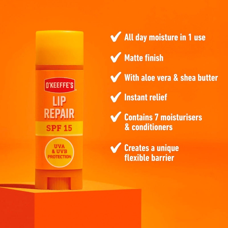 O'Keeffe's Lip Repair and Protect SPF 15 lip balm 4.2g (British brand)