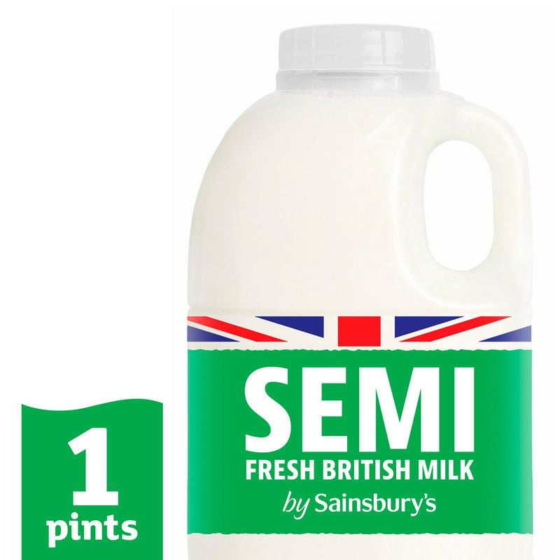 Sainsbury's British Semi Skimmed Milk 568ml (British brand)