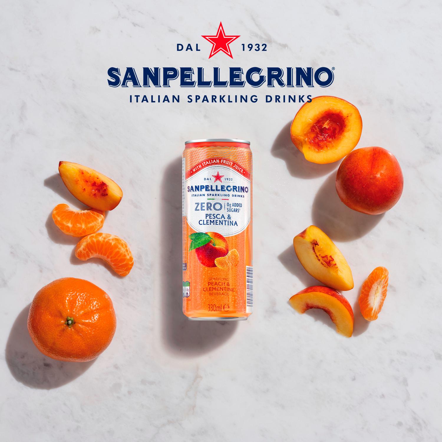 San Pellegrino Peach & Clementine Zero Soft Drink 4x330ml (British brand)