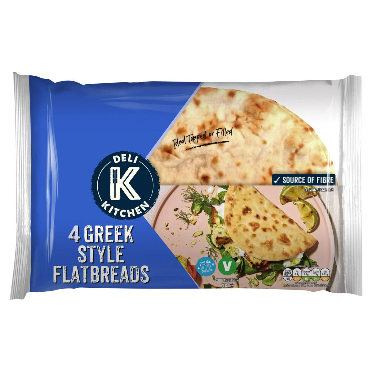 Deli Kitchen Greek Style Flatbread x4 320g