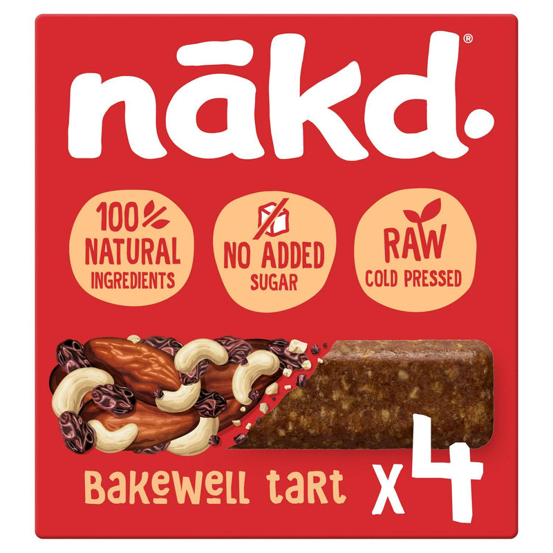 Nakd Bakewell Tart Raw Fruit & Nut Bar 4x35g - British product