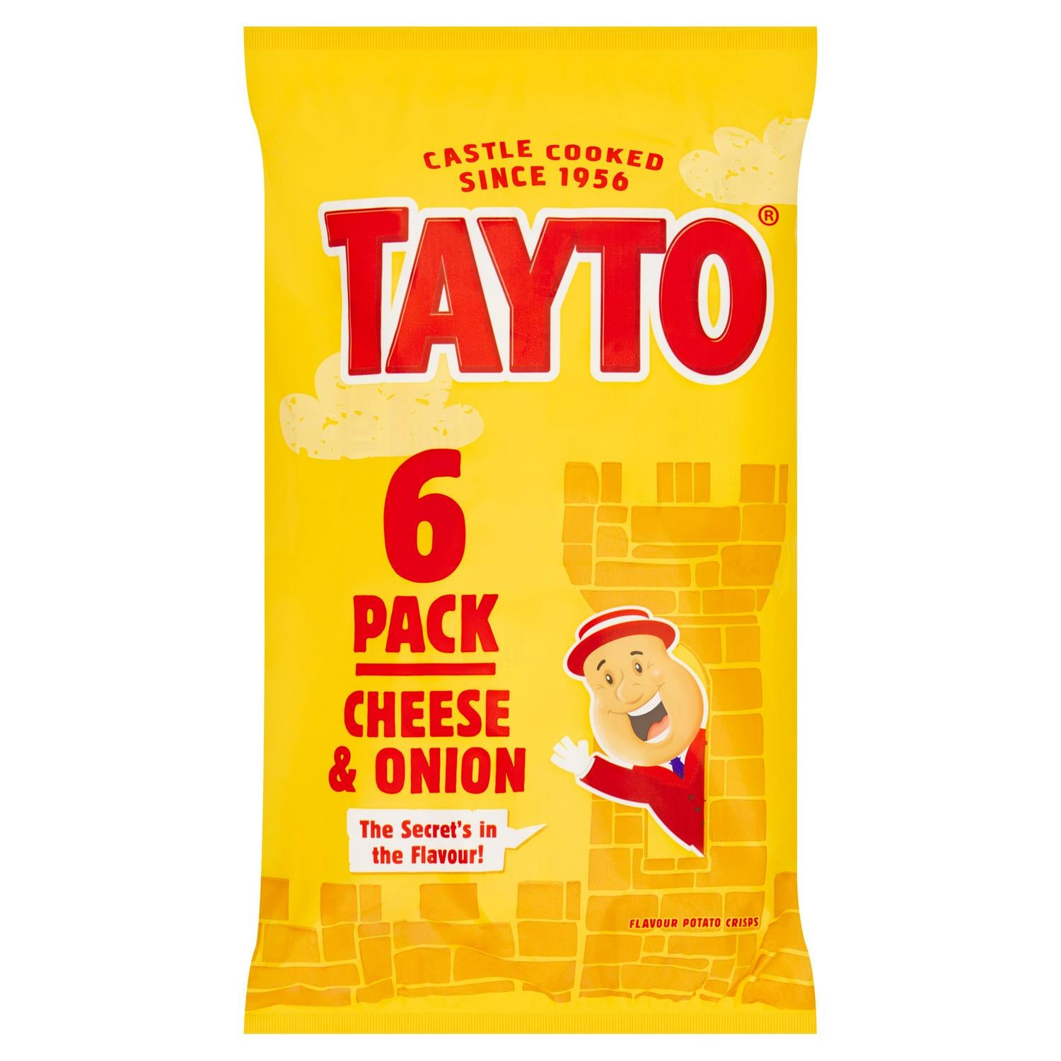 Tayto Cheese & Onion Potato Crisps 6x25g (British brand)