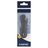 Korbond black polyester elastic tape 12mm x 2m, UK version