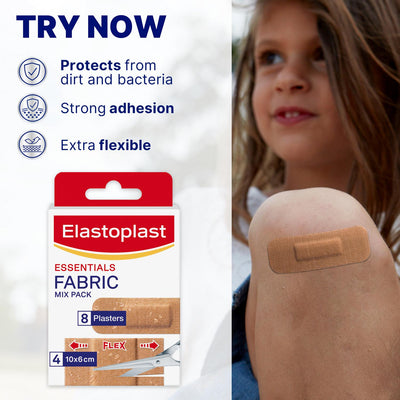 Sainsburys Elastoplast Essentials Fabric Mix Pack Plasters 8 Strips- Buy online at McGrocer