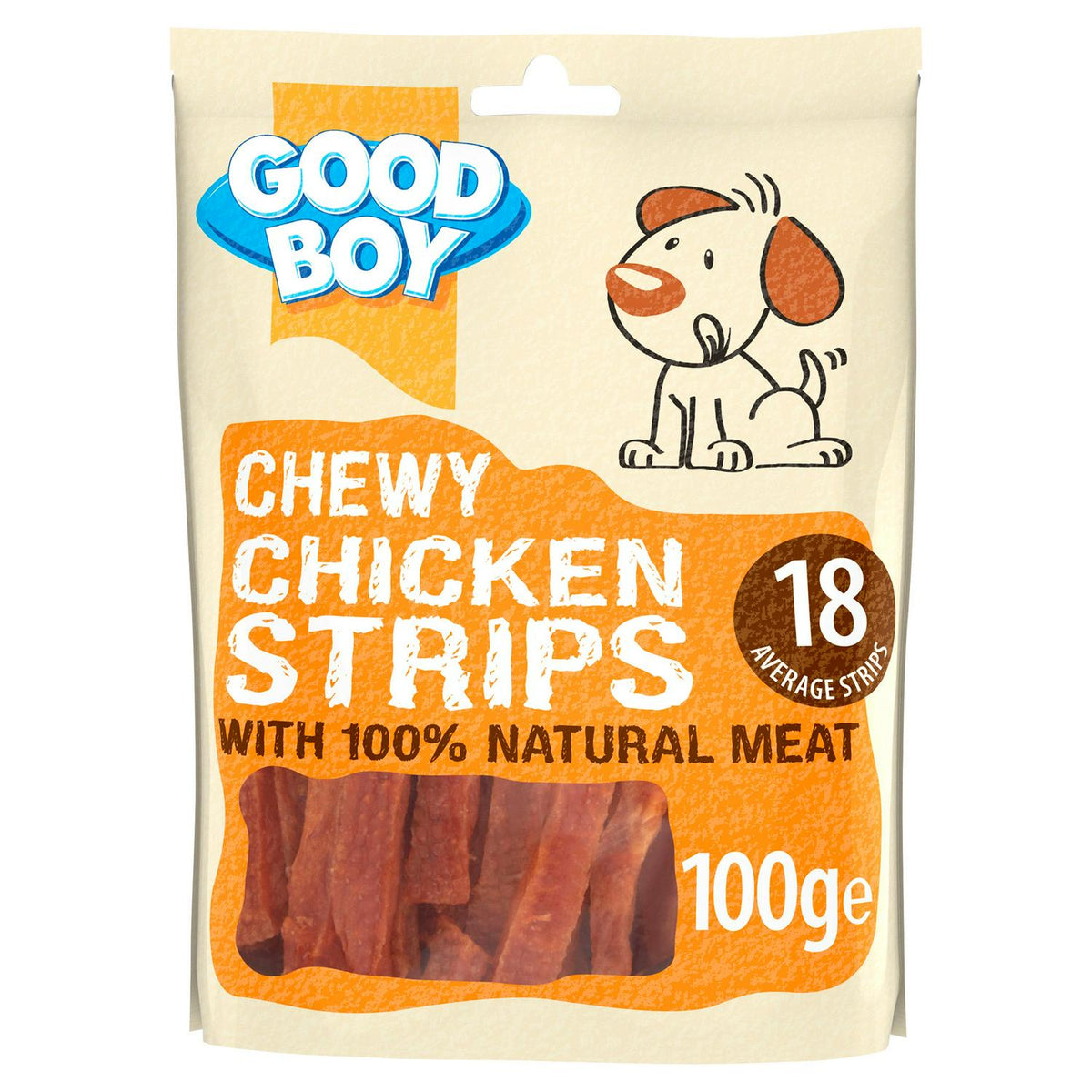 Chewy Chicken Strips Dog Treats 100g