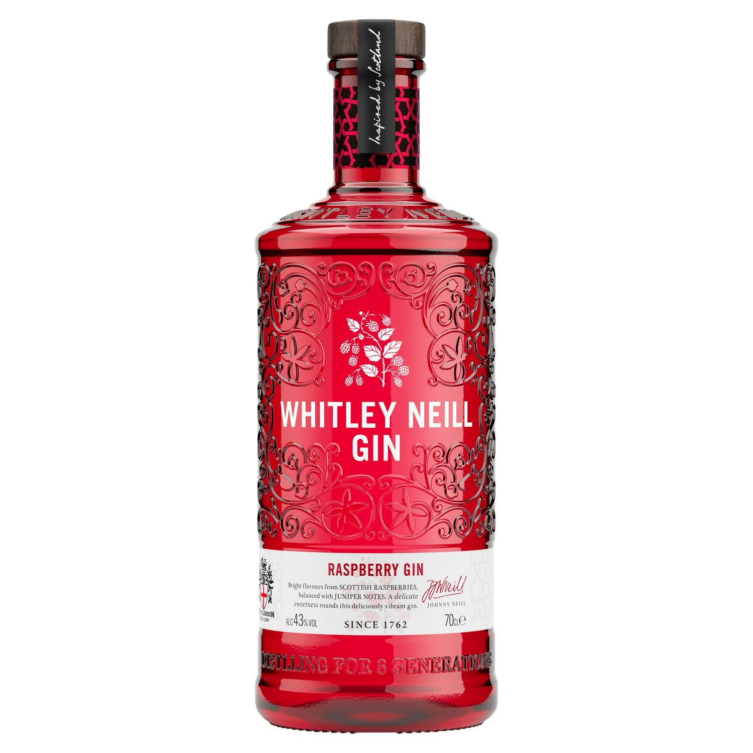 Whitley Neill Raspberry Flavour Gin 70cl (British brand)