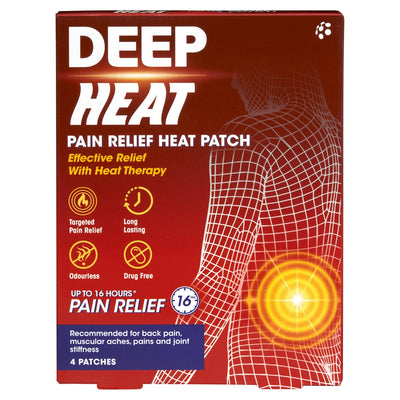Patchs chauffants antidouleur Deep Heat x4 Thérapie par la chaleur topique