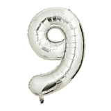 Sainsbury's Home Number 9 Silver Foil Balloon 34 inch (British brand)