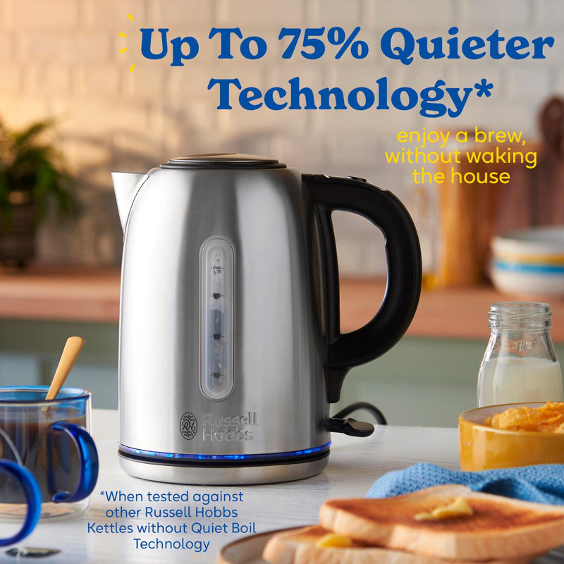 Russell Hobbs Quiet Boil Kettle 1.7 Litre, imported from the UK