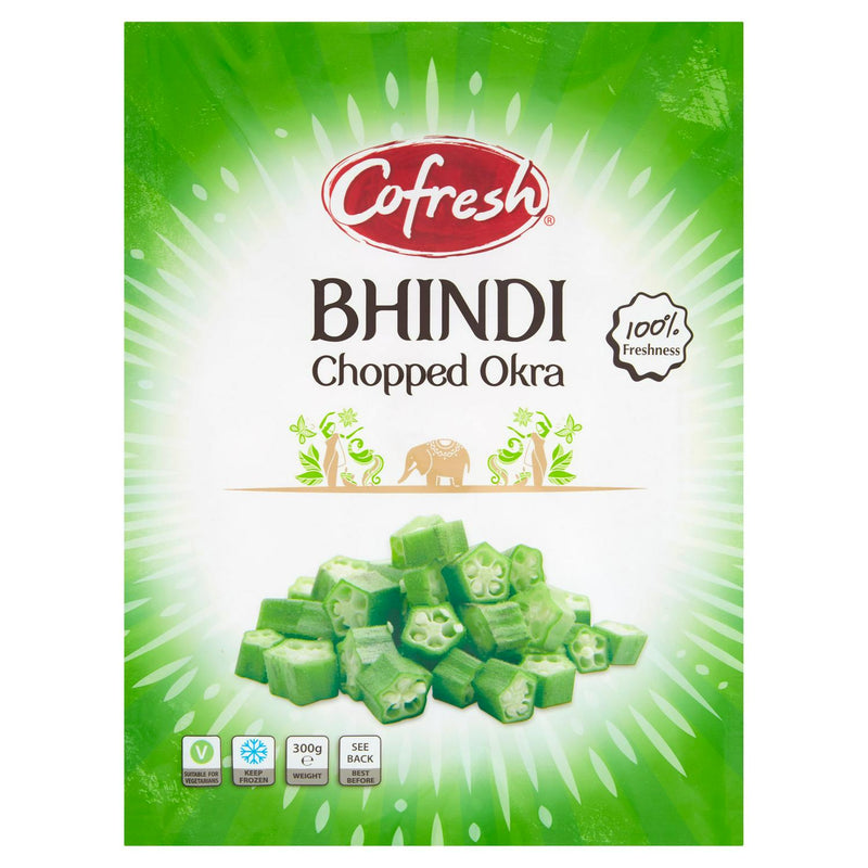 Cofresh Bhindi gehackte Okraschoten, 300 g Beutel – britisches Produkt
