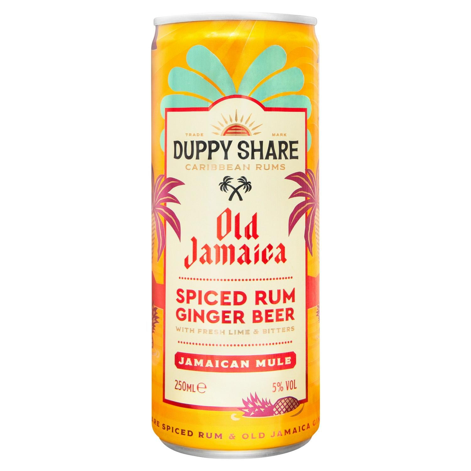 Spiced Rum Ginger Beer Cocktail with Lime and Bitters 250ml