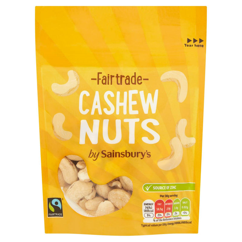 Sainsbury's Fairtrade Cashew Nuts 100g - British product