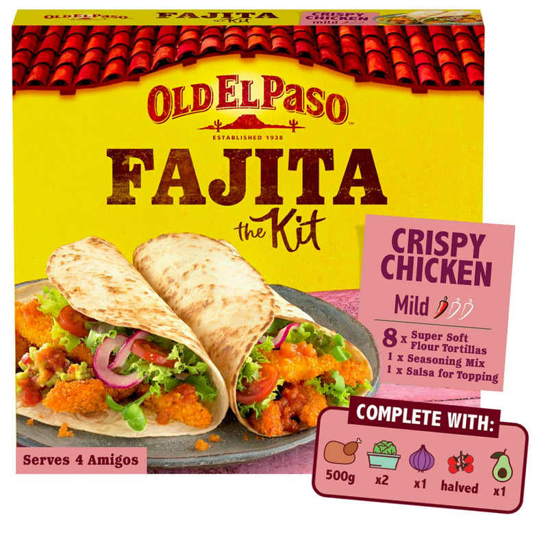 Old El Paso Mexican Oven Baked Crispy Chicken Fajita Kit 555g