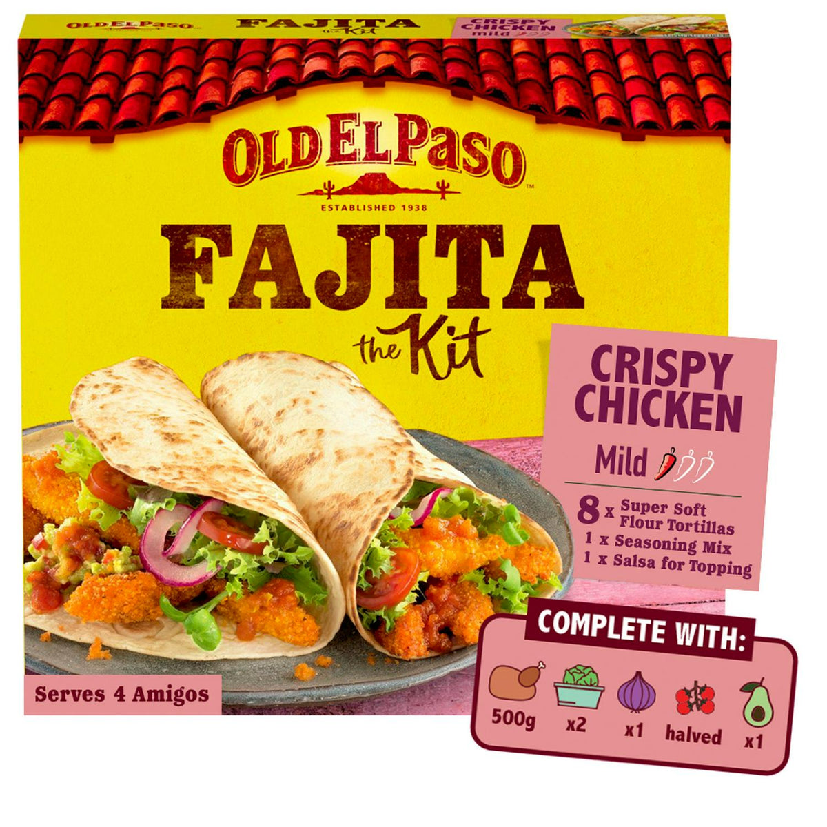 Old El Paso Mexican Oven Baked Crispy Chicken Fajita Kit 555g