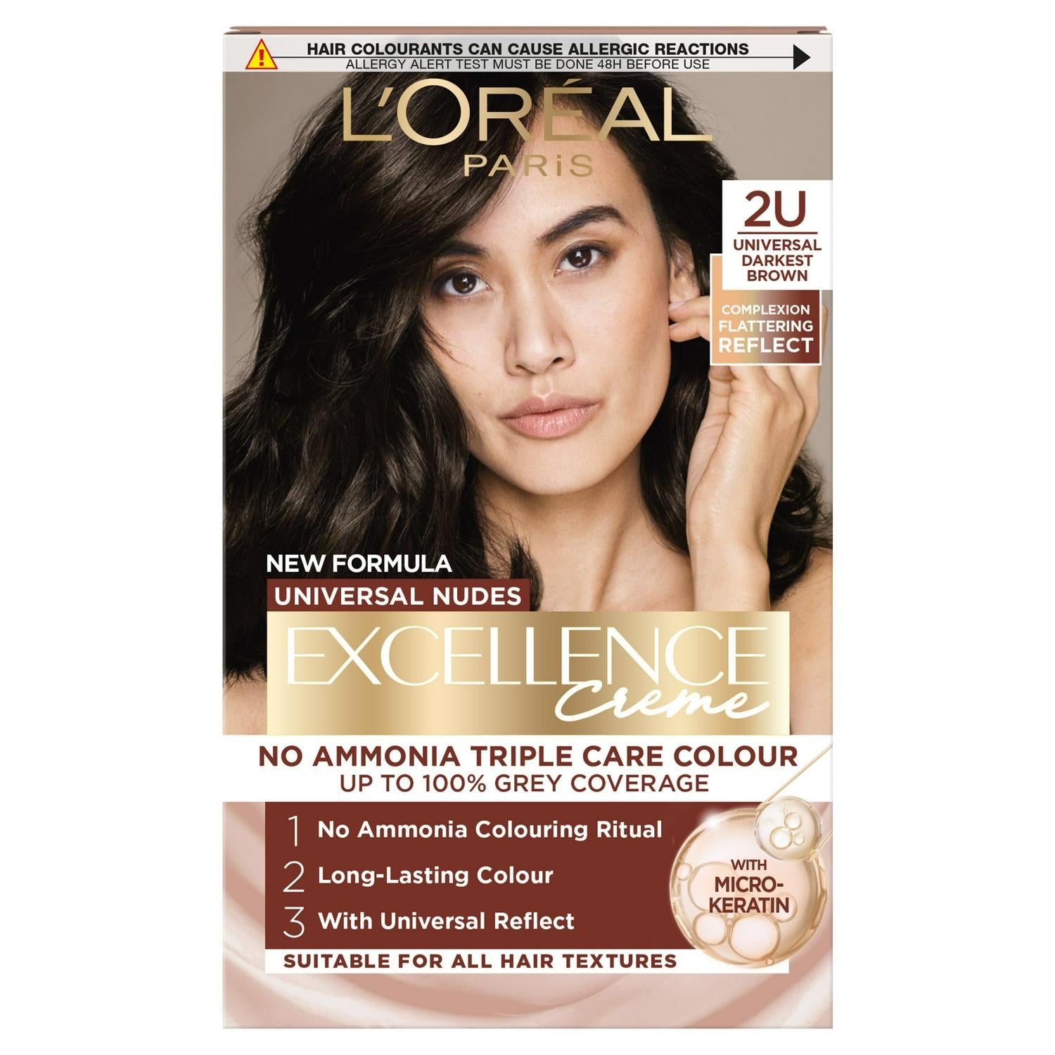 L'Oreal Paris Excellence Universal Nudes Universal Darkest Brown 2U with Flattering Reflects