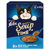 Felix Soup Fish Selection Plaice, Tuna & Cod Wet Cat Food 6 x 48g