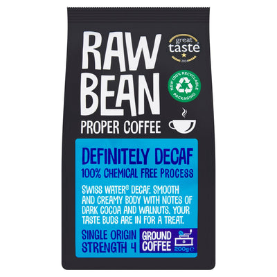Sainsburys Raw Bean Proper Decaf Ground Coffee 200g- Buy online at McGrocer