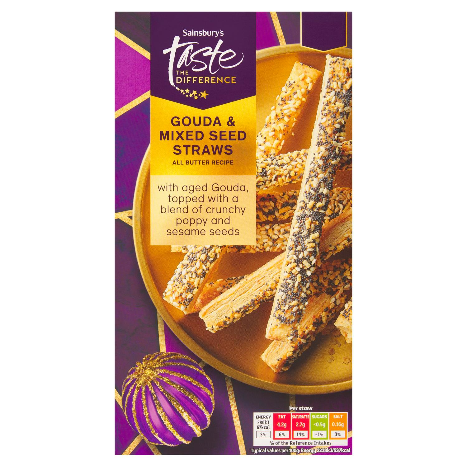 Gouda and Mixed Seed Puff Pastry Straws 100g