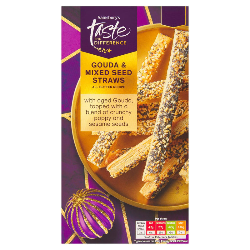 Gouda and Mixed Seed Puff Pastry Straws 100g