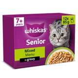 Whiskas 7+ Mixed Menu in Gravy Senior Wet Cat Food Pouches 12 x 85g