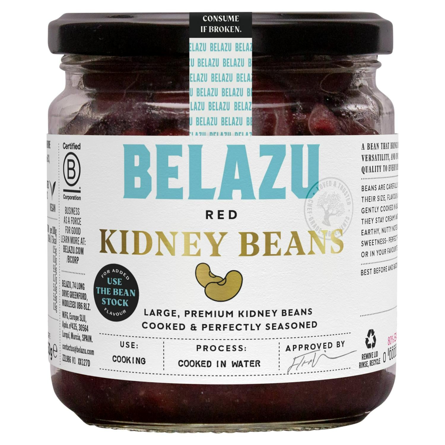 Belazu Red Kidney Beans Cooked 360g - British product