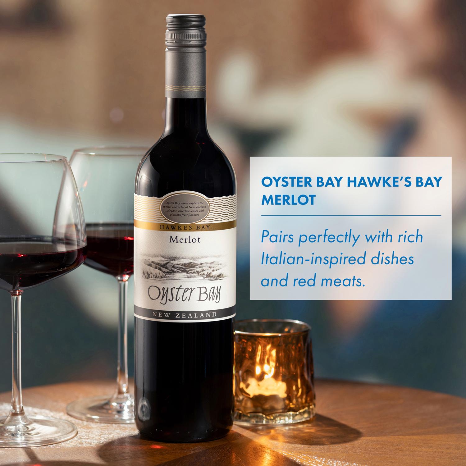 Oyster Bay Merlot red wine 75cl, UK version
