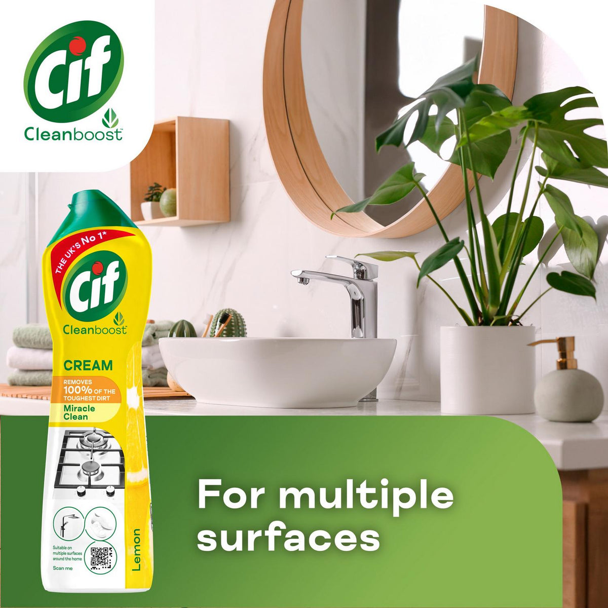 Cif Lemon Cream Cleaner Multipurpose 500ml