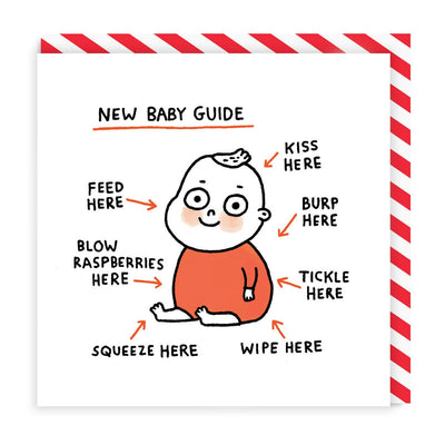 Neue Baby-Ratgeber-Grußkarte mit leerer Innenseite 21x21cm
