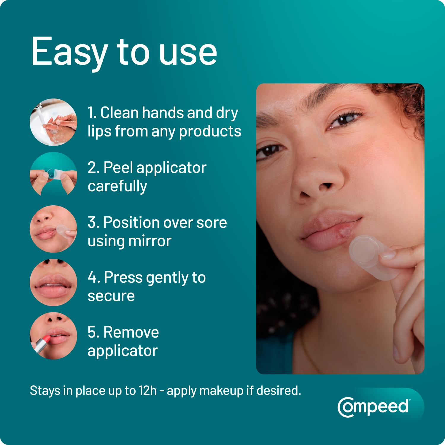Compeed cold sore invisible patches medium x15 (British brand)