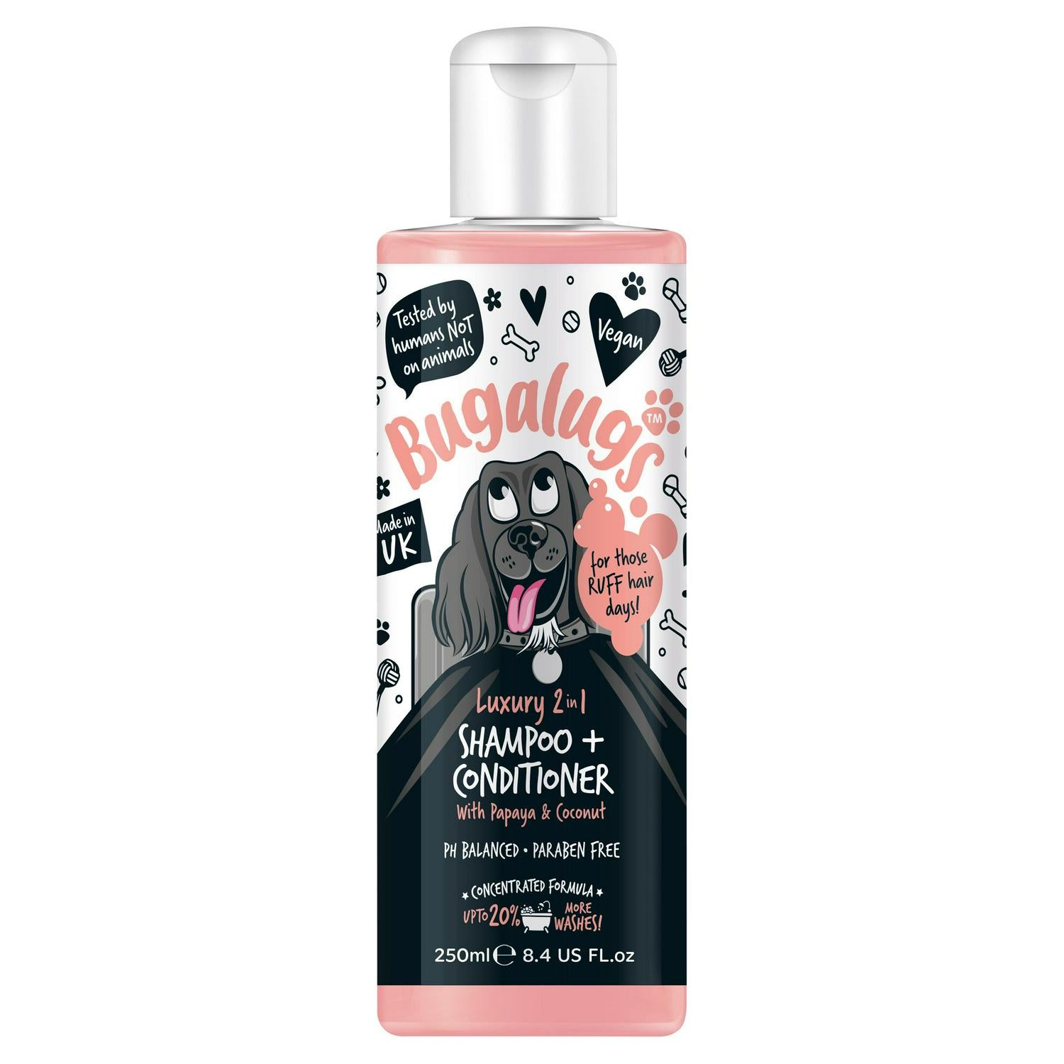Bugalugs Dog Shampoo Papaya & Coconut 250ml - British product