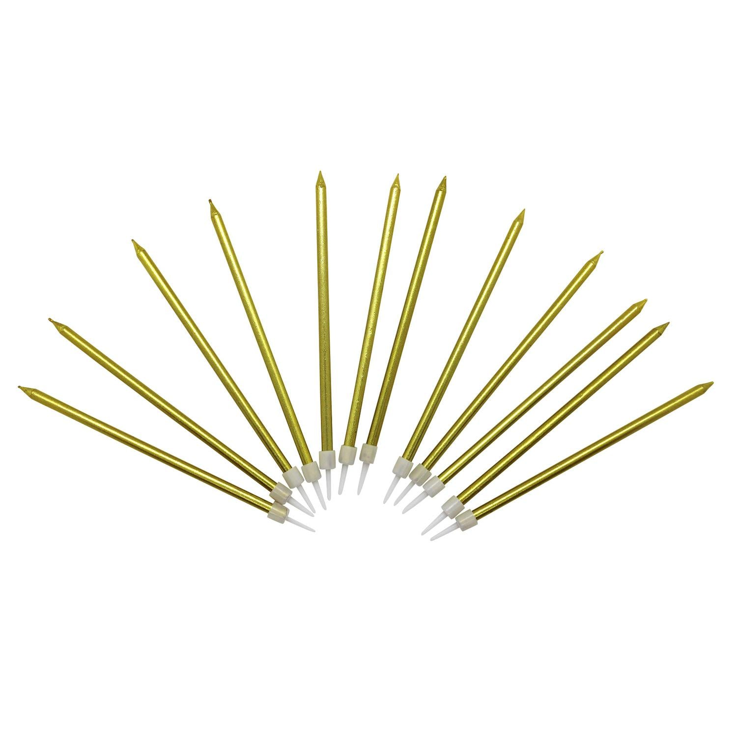 Habitat Gold Long Candles Pack 12 For Occasions, UK version