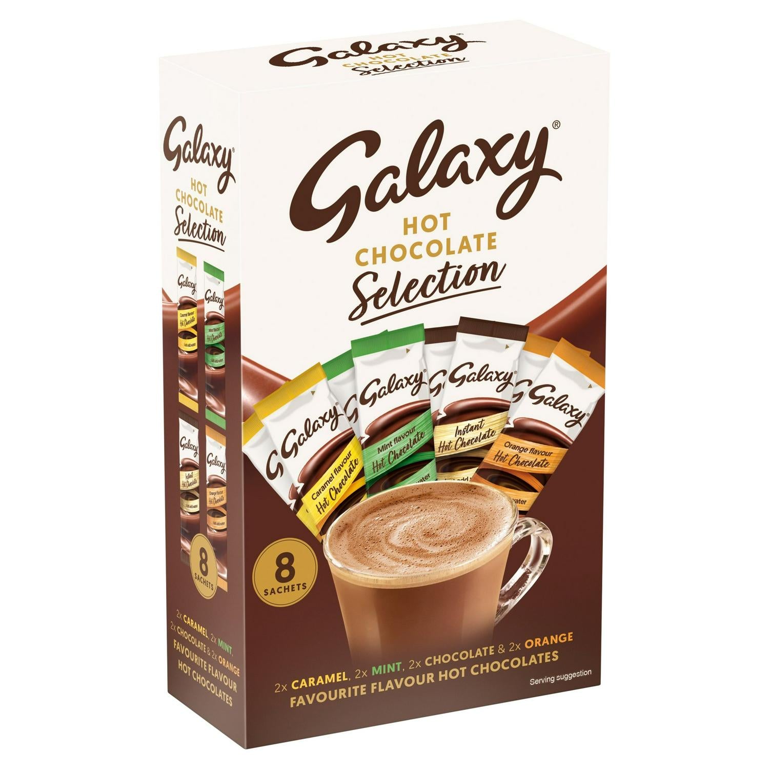 Hot Chocolate Selection with Milk Chocolate, 8 x 25g Sachets