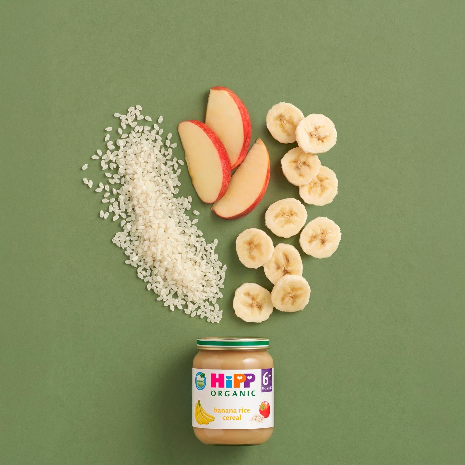 HiPP Organic Banana Rice Cereal 125g Jar, imported from the UK