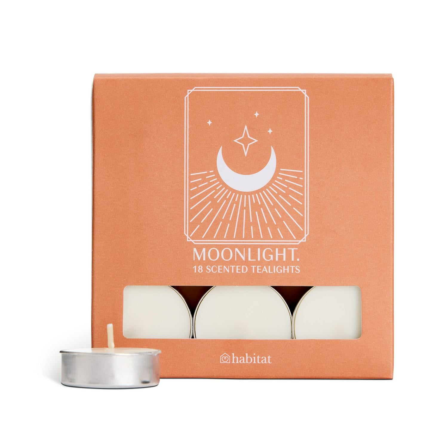 Scented Tea Lights with Moonlight Fragrance - Pack of 18