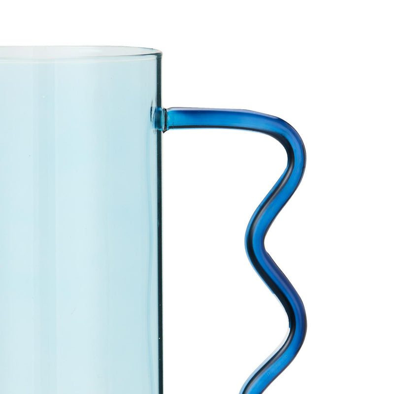Habitat wiggle handled vase blue 25cm, UK version