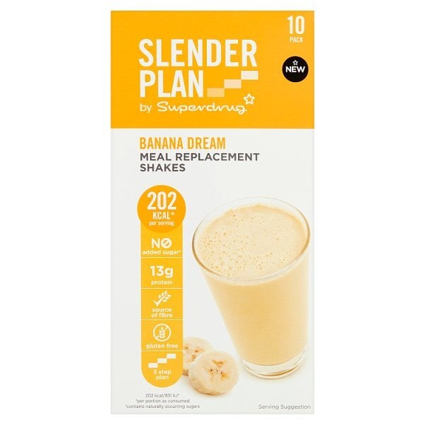 Superdrug Slenderplan Meal Replacement Shake Banana x10