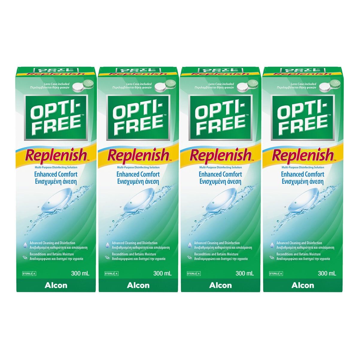 Opti-Free Replenish Multi-Purpose Disinfecting Solution, 4 x 300ml (6 Months Supply) GOODS Costco UK