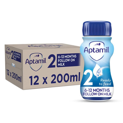 Costco UK Aptamil Stage 2 Follow On Ready to Feed Milk 12 x 200ml- Buy online at McGrocer