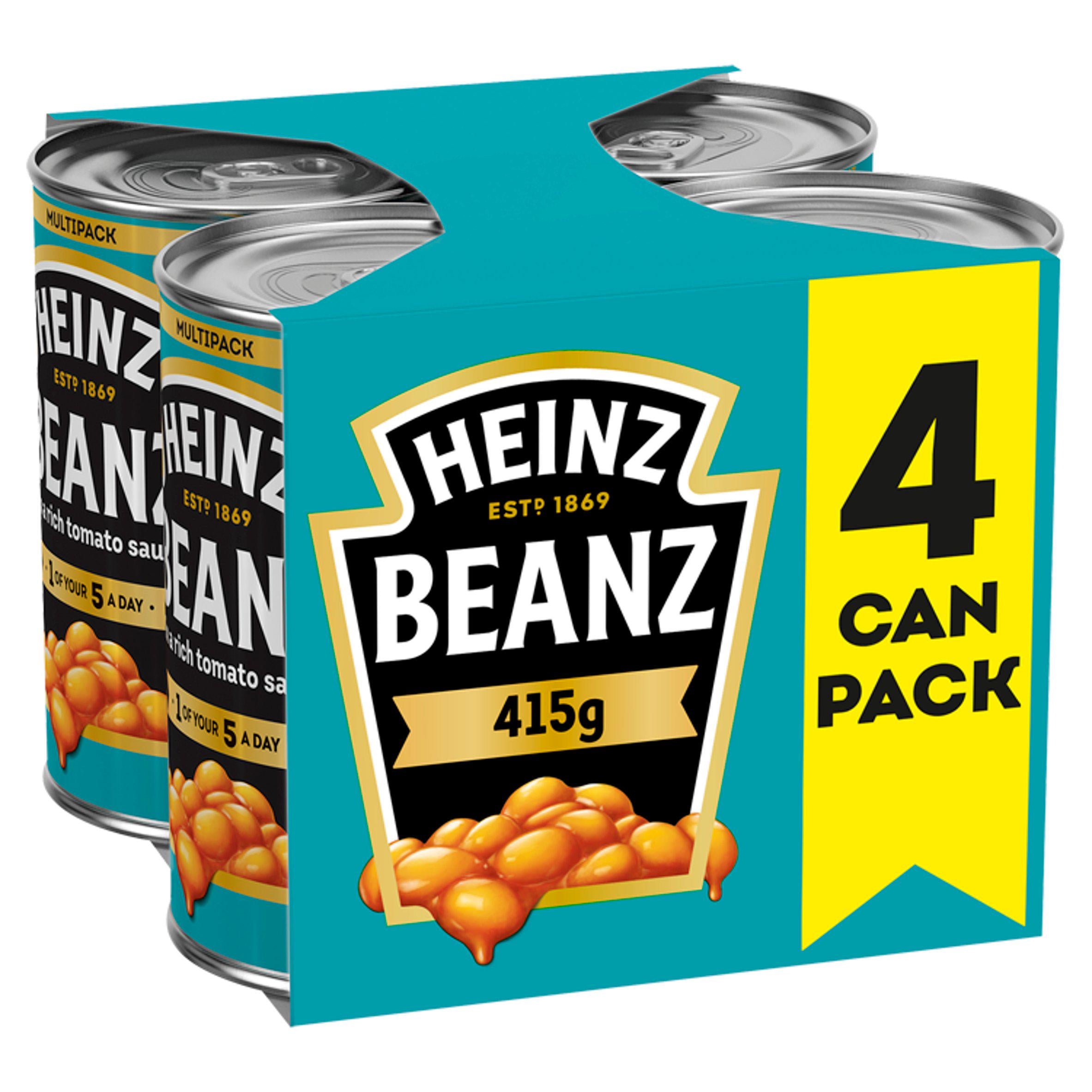 Heinz Baked Beans in a Rich Tomato Sauce 4 x 415g Baked beans & canned pasta Sainsburys   