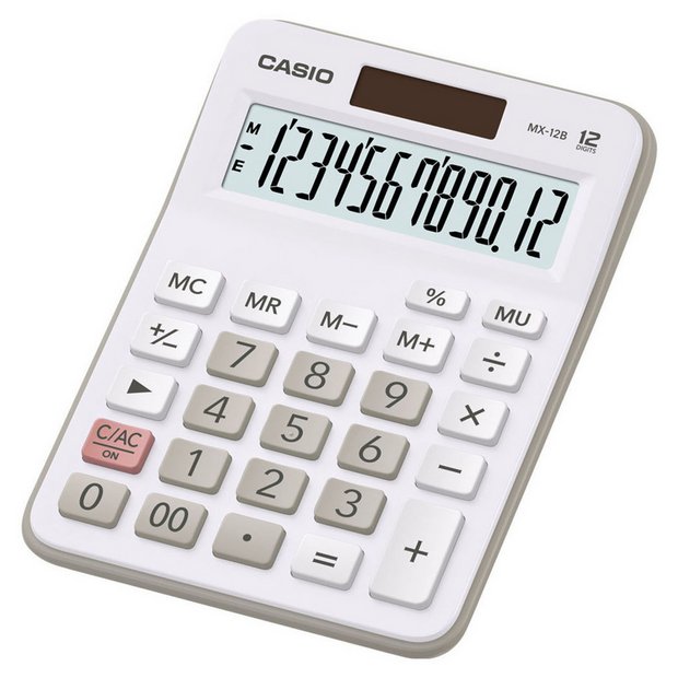 Casio MX-12B-WE white desktop calculator - British product