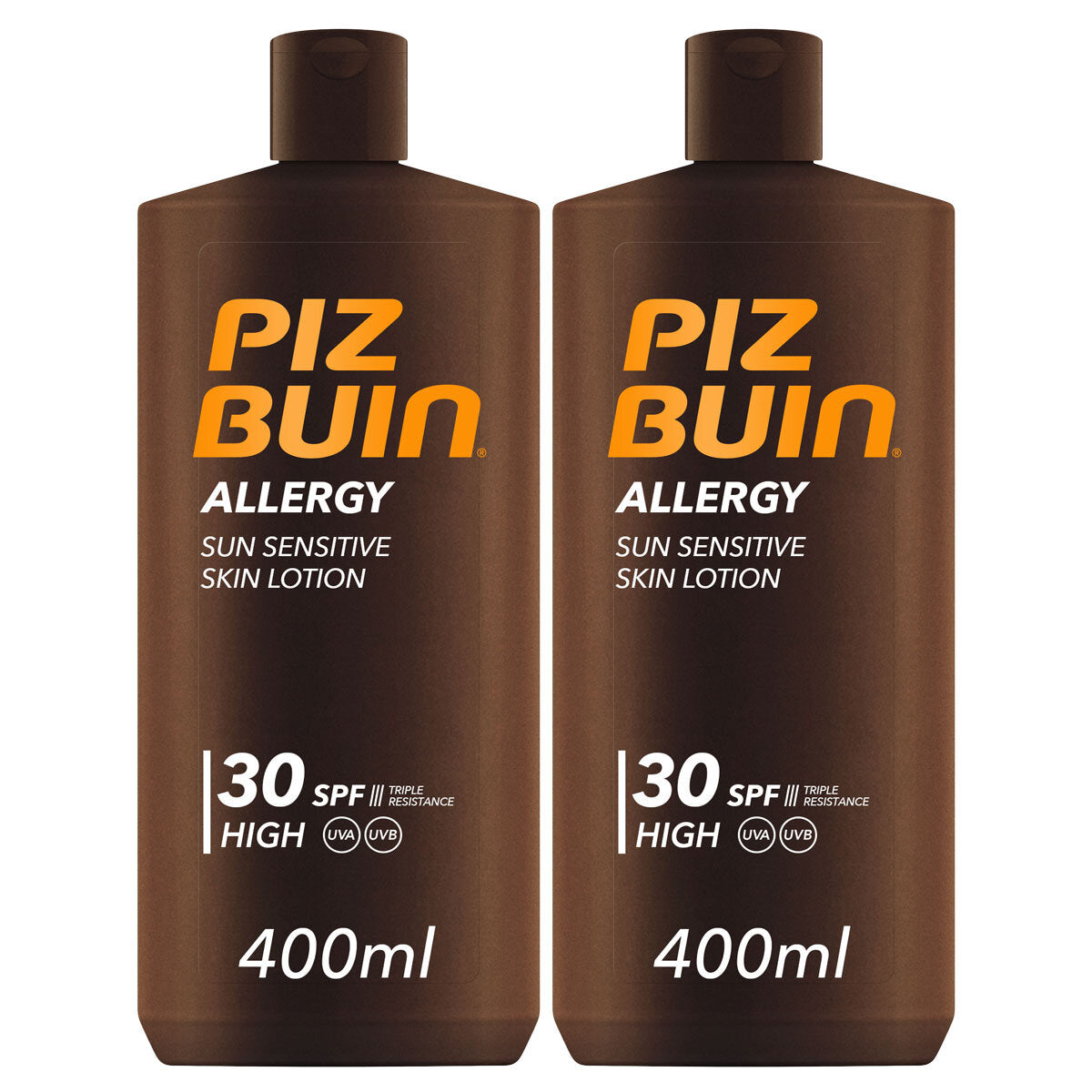 Piz Buin SPF30 Allergy suncare lotion 2x400ml, UK version