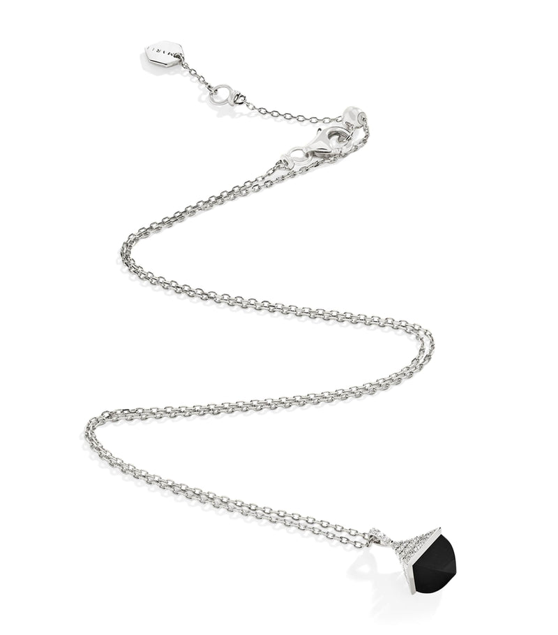 Marli New York white gold diamond black onyx pendant necklace (British brand)