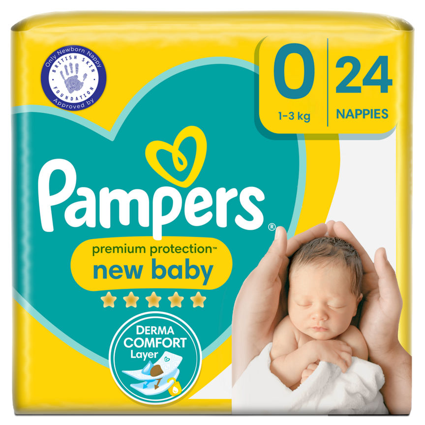 Pampers New Baby Nappies Size 0 (Micro) Carry Pack