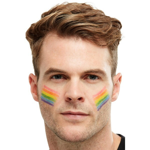 Smiffys rainbow grease paint stick 6 colours, imported from the UK